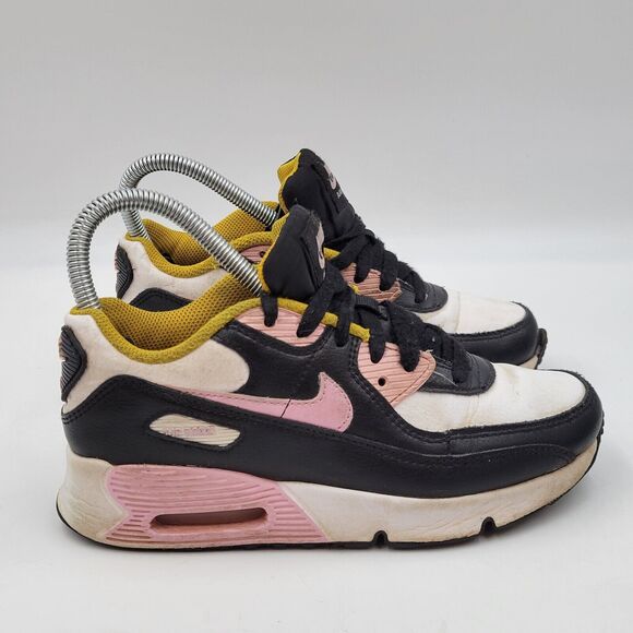 Nike Air Max 90 Leather GS Black Light Arctic Pink Sneakers CD6867 007 Size 3Y - Picture 3 of 10